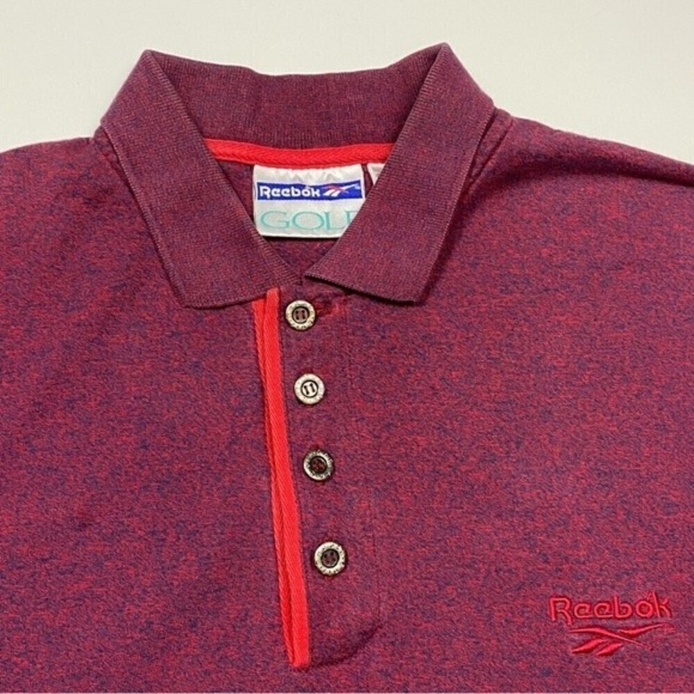 Vintage Rebook Golf Polo Shirt Mens Large Logo Short Sleeve 100% Cotton - Picture 2 of 8